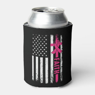 Ribbon Faith Breast Cancer Awareness Can Cooler