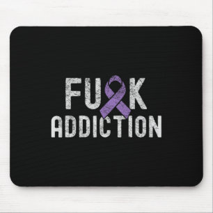 Ribbon Fck Addiction Overdose Awareness 1 Mouse Pad