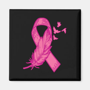 Ribbon Feather Bird Cute Breast Cancer Awareness G Magnet