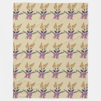 Ribbon flower bouquet pattern fleece blanket