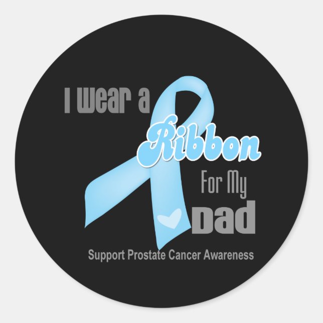 Ribbon For My Dad - Prostate Cancer Classic Round Sticker (Front)