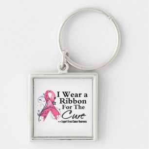 Ribbon For The Cure - Breast Cancer Key Ring