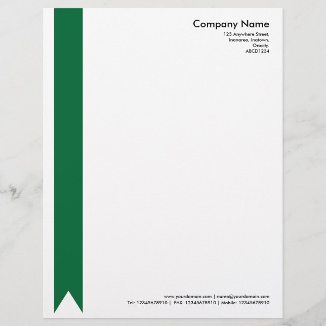 Ribbon - Forest Green Custom Letterhead (Front)