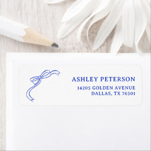Ribbon French Blue Vintage Wedding Return Address Return Address Label