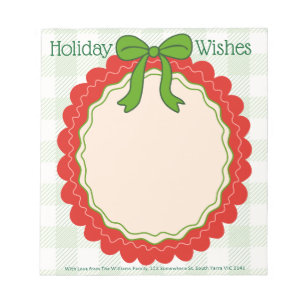 Ribbon & Frills Holiday Message Personalized Notepad