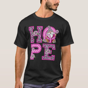 Ribbon Gnome Leopard Hope Breast Cancer Awareness T-Shirt