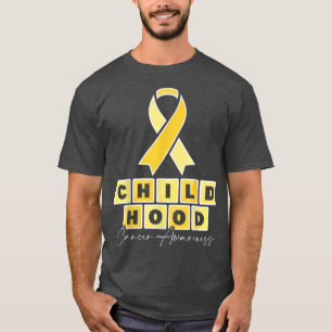 Ribbon Gold-Childhood Cancer for Support Squad 345 T-Shirt