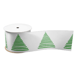 Ribbon - Graphic Line Xmas Trees Satin Ribbon