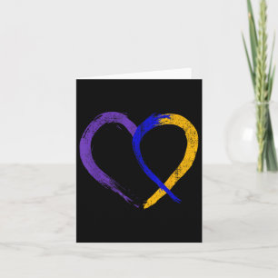 Ribbon Heart Bladder Cancer Purple Blue And Yellow Card