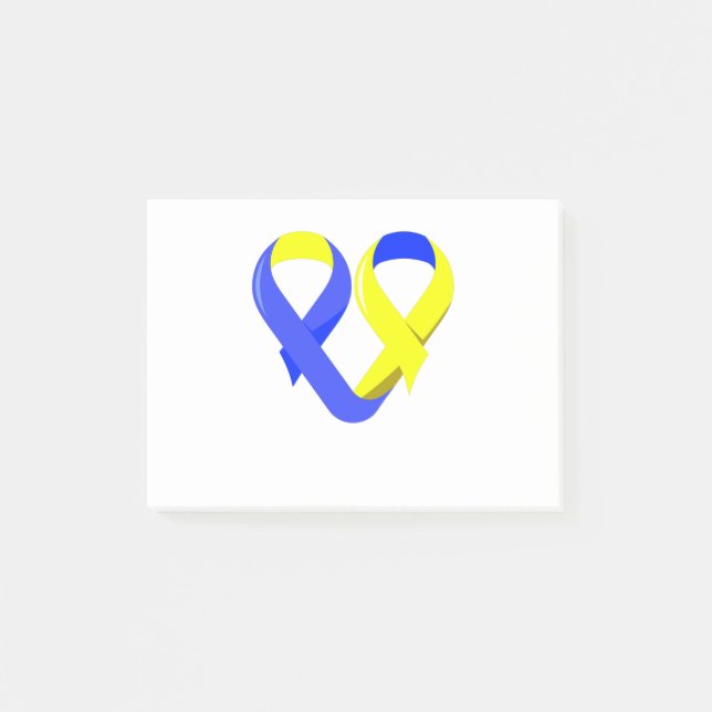 Ribbon Heart  Down Syndrome Awareness For Moms Post-it Notes (Front)