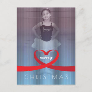 Ribbon Heart Holiday Postcard