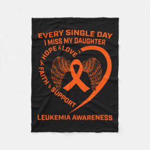 Ribbon Heart Leukaemia Awareness In Memory Of Daug Fleece Blanket