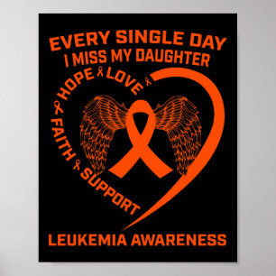 Ribbon Heart Leukaemia Awareness In Memory Of Daug Poster