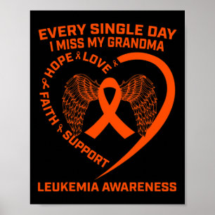 Ribbon Heart Leukaemia Awareness In Memory Of Gran Poster