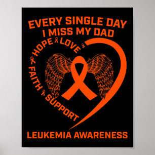 Ribbon Heart Leukaemia Awareness In Memory Of My D Poster