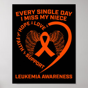 Ribbon Heart Leukaemia Awareness In Memory Of My N Poster