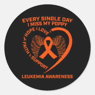 Ribbon Heart Leukaemia Awareness In Memory Of My P Classic Round Sticker