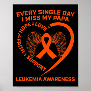 Ribbon Heart Leukaemia Awareness In Memory Of My P Poster