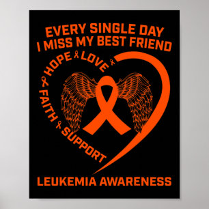 Ribbon Heart Leukaemia Awareness Memory Of Best Fr Poster