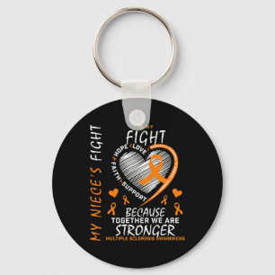 Ribbon Heart Ms Niece Multiple Sclerosis Awareness Key Ring