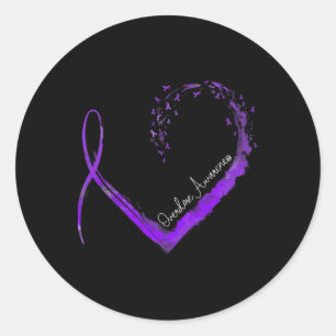 Ribbon Heart Overdose Awareness Classic Round Sticker