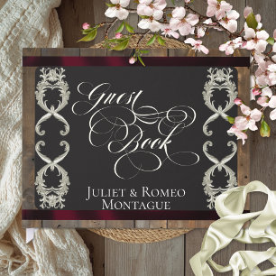 Ribbon & Heart Wedding - Burgundy Guest Book