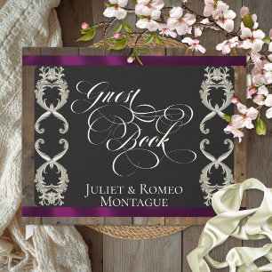 Ribbon & Heart Wedding - Plum Guest Book