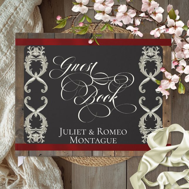 Ribbon & Heart Wedding - Red Guest Book (Creator Uploaded)