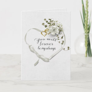 Ribbon Heart with Rose and Ivy Card