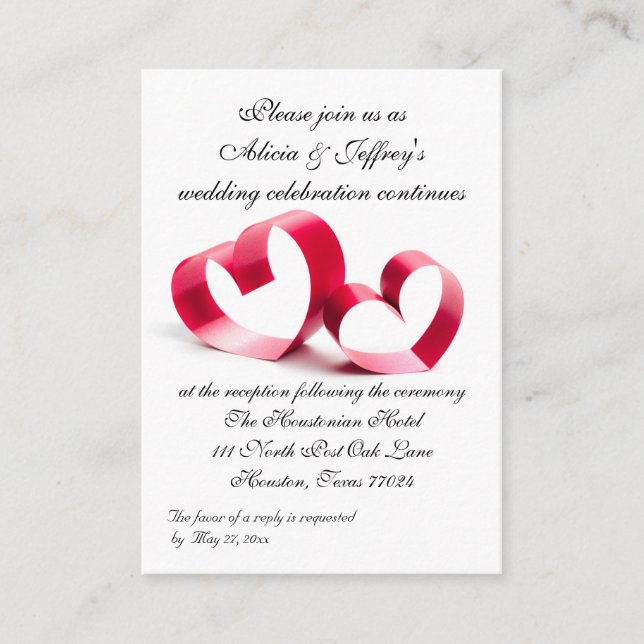 Ribbon Hearts Wedding Reception Enclosure (Front)