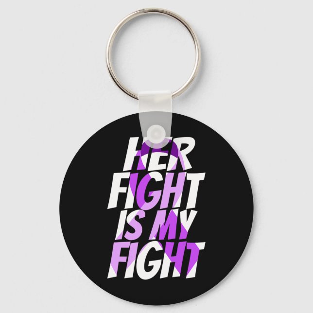 Ribbon Heimer Disease Awareness  Key Ring (Front)