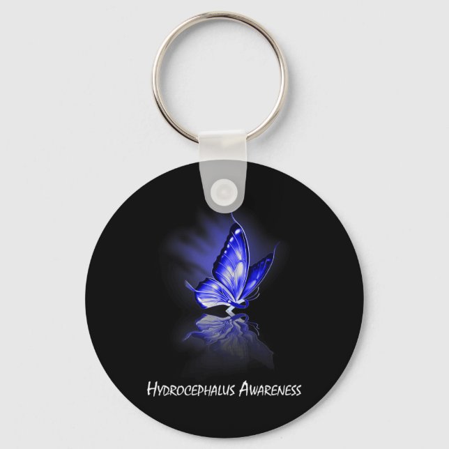 Ribbon Hydrocephalus Awareness  Key Ring (Front)
