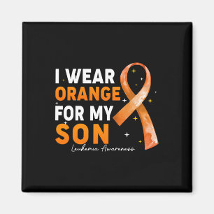 Ribbon I Wear Orange For Son Leukaemia Awareness Magnet