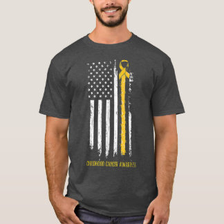 ribbon in a flag, Childhood cancer awareness 3457 T-Shirt