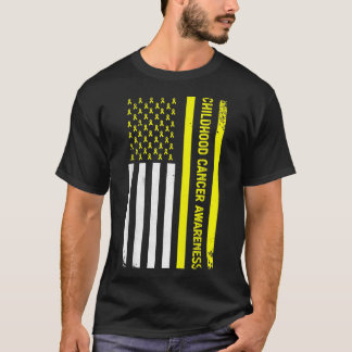 ribbon in a flag, Childhood cancer awareness 3459 T-Shirt