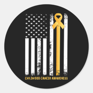 Ribbon In A Flag  Classic Round Sticker