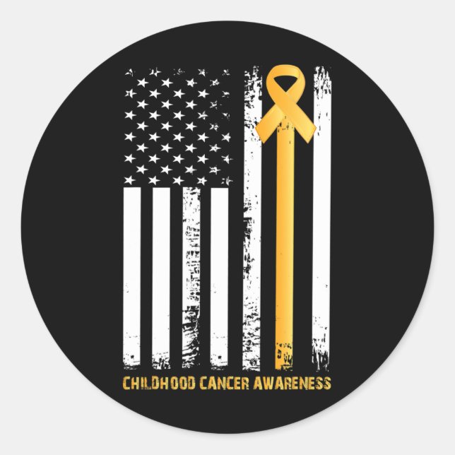 Ribbon In A Flag  Classic Round Sticker (Front)