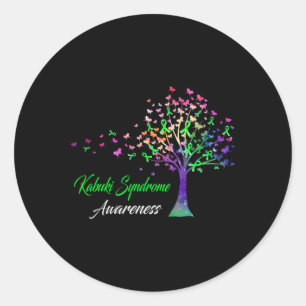 Ribbon Kabuki Syndrome Awareness  Classic Round Sticker