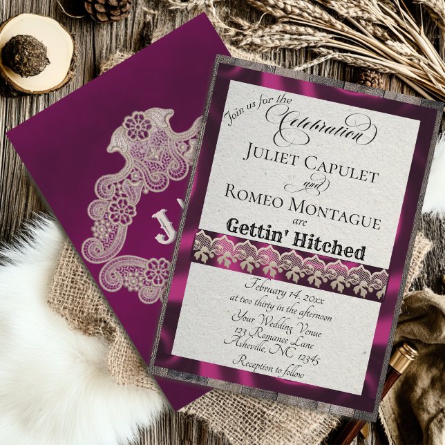 Ribbon & Lace Gettin' Hitched - Plum (Creator Uploaded)