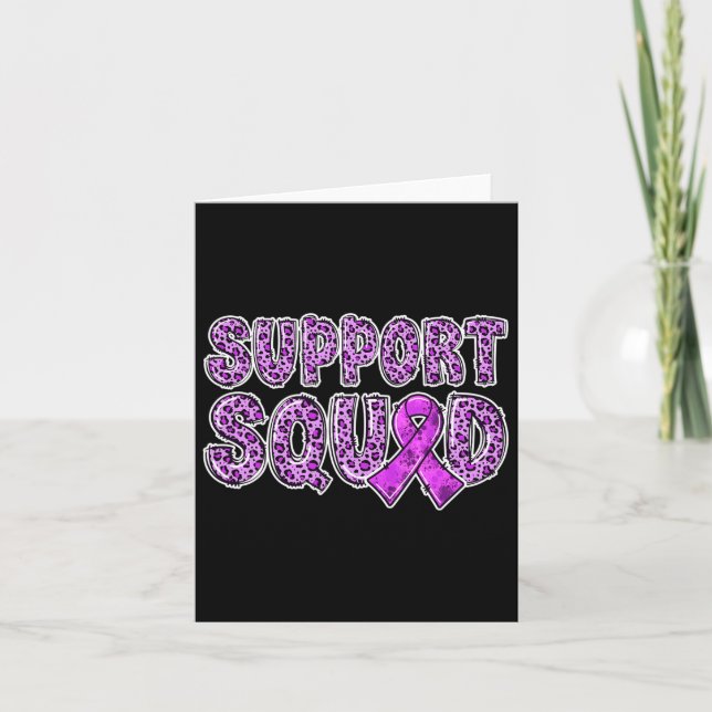 Ribbon Leopard Print Support Squad Overdose  Card (Front)