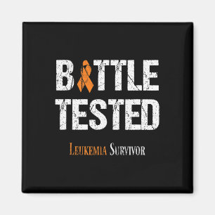 Ribbon Leukaemia Awareness Battle Tested Magnet