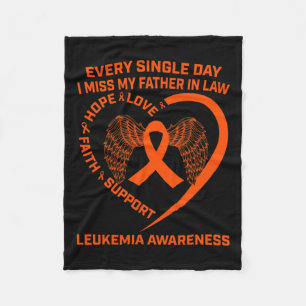 Ribbon Leukaemia Awareness In Memory Of Father In  Fleece Blanket