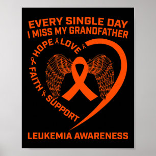 Ribbon Leukaemia Awareness In Memory Of Grandfathe Poster