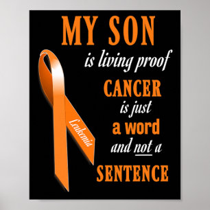 Ribbon Leukaemia Awareness S (son) Poster