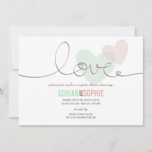 Ribbon Love SweetHeart Couples Shower Party Invite