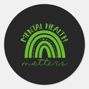 Ribbon Mental Health Awareness Matters Classic Round Sticker