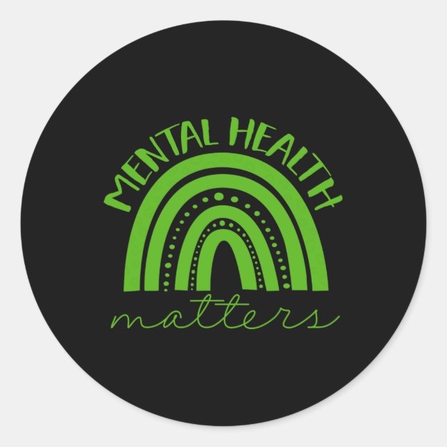 Ribbon Mental Health Awareness Matters  Classic Round Sticker (Front)