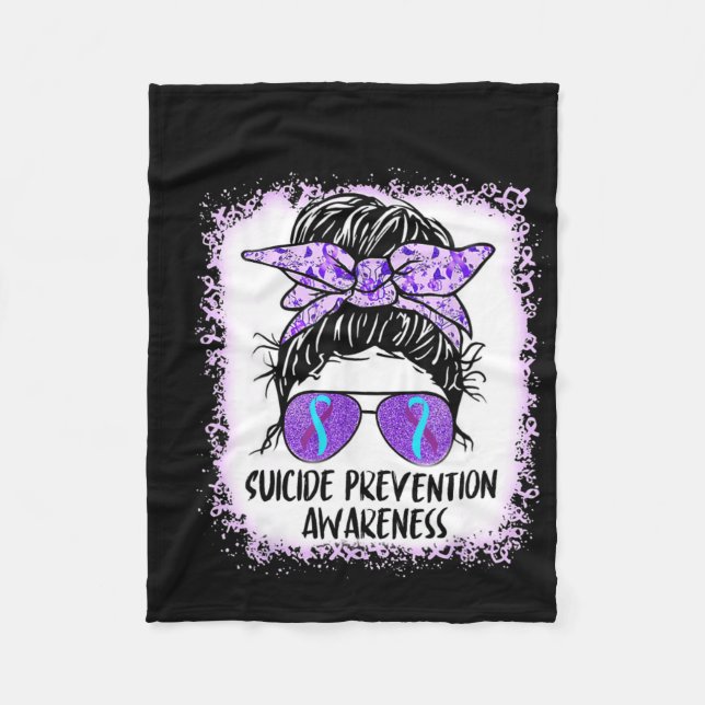 Ribbon Messy Bun  Fleece Blanket (Front)
