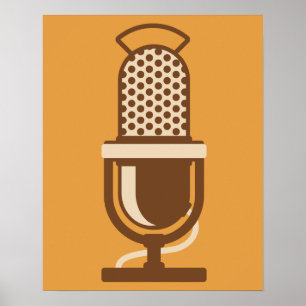 Ribbon Microphone Logo Poster