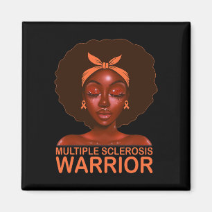 Ribbon Ms Awareness Warrior Black Afro Women Girls Magnet